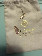 Kendra Scott Lemmi Blush Dichroic Glass & Rosegold Drop Earrings