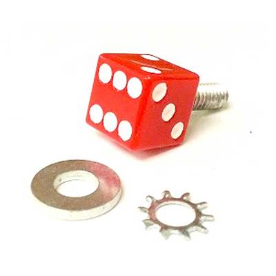 Glitter Dice Green & White Dot Custom Bolt for Harley Mounting Seat to Fender