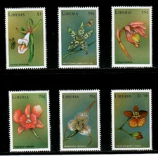 Liberia 1999 - Flowers Orchids - Set of 6 Stamps - Scott #1443-48 - MNH