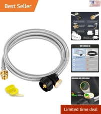 Portable Stainless Steel Propane Hose Adapter 1lb to 20lb with Gauge - Multi-Use