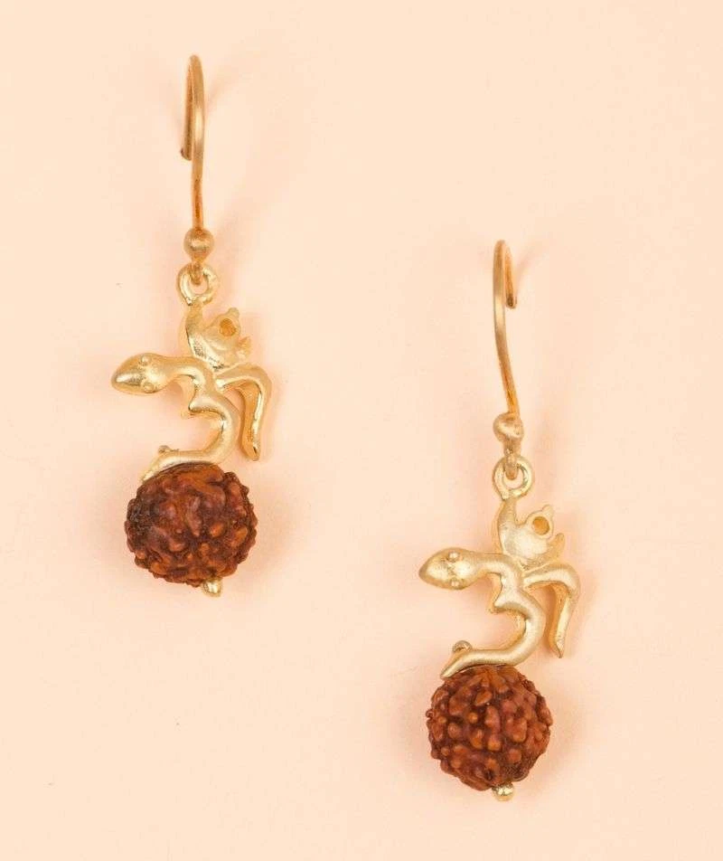 ISHA LIFE Om Rudraksha Earrings BY SADHGURU ORIGINAL FREE
