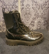 Kids' Rochelle Black sparkle Lace-Up Combat Boots - Art Class size 1