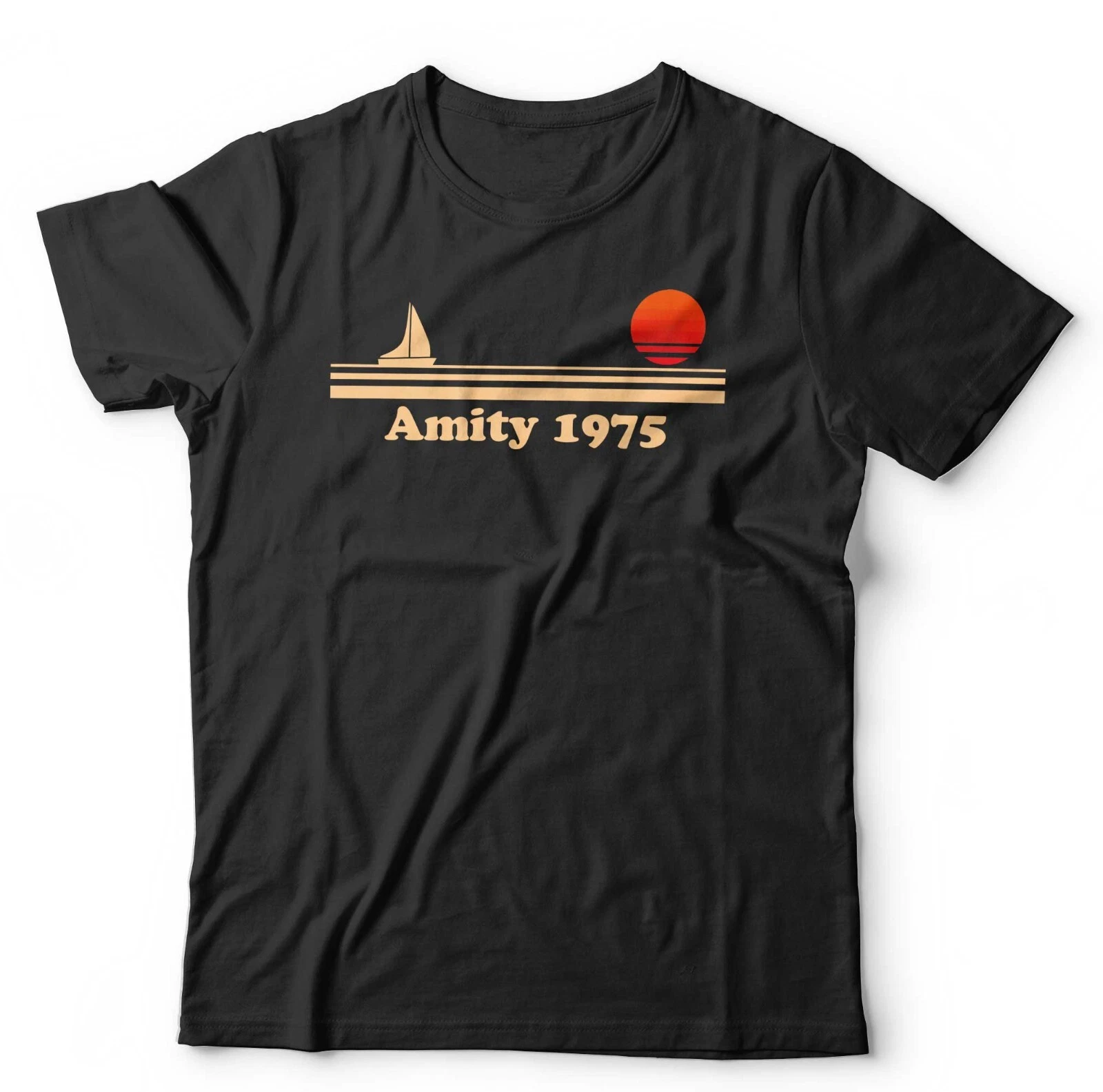 Amity 1975 Tshirt Unisex & Kids Jaws Shark Retro Vintage 70s Horror Film Quint
