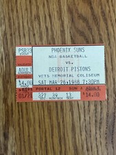 1987-88 NBA Basketball Ticket Stub Phoenix Suns VS Detroit Pistons MAR 26th 1988