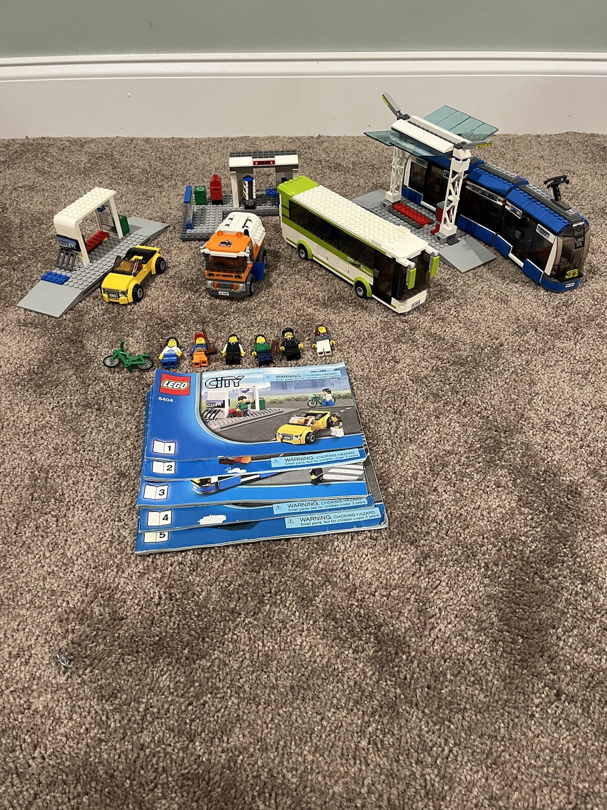 LEGO City Public Transport Station 8404 Used Missing 3 Small Stickers