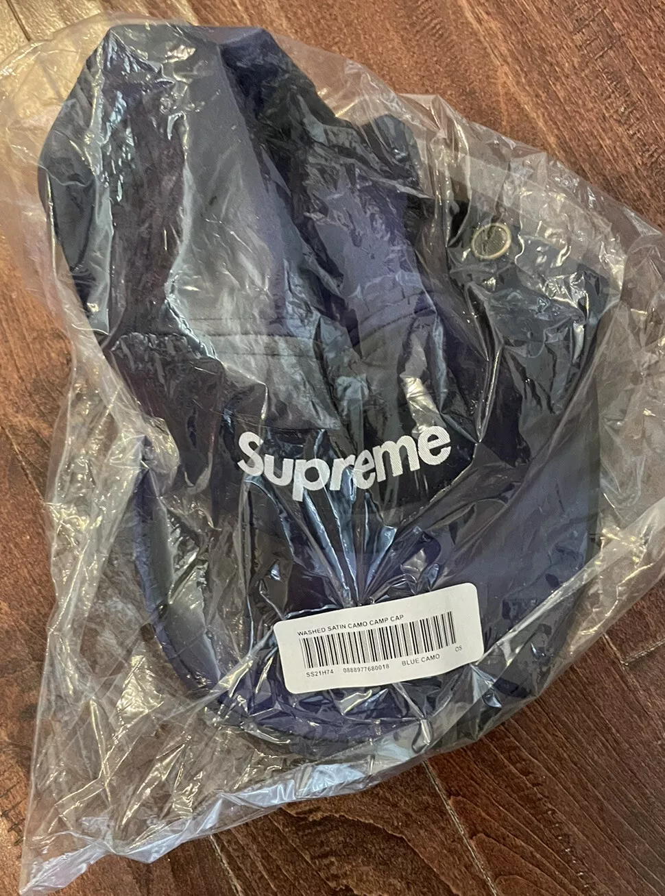 Casquette de camp en satin bleu Supreme saison 21