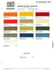 1972 INTERNATIONAL SCOUT TRAVELALL BUS PICKUP TRUCK PAINT CHIPS SHEET (R-M)