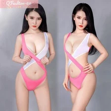 Sexy Lingerie Women One Piece Swimsuit Swimwear High Cut Thong Leotard Bodysuit