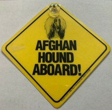 Afghan Hound Aboard Car Window Sign w/ Suction Cup- 1985 - Royce Int'l