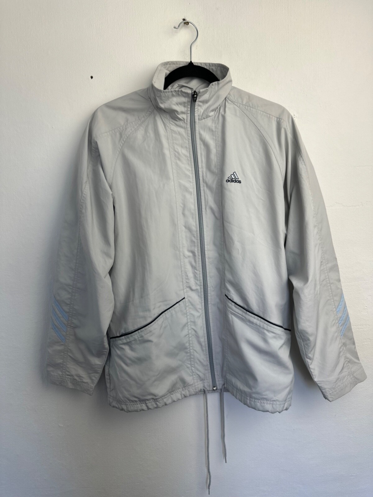 Vintage Adidas Blue Full Zip Windbreaker Track Jacket - Women's UK Size 14 image 2
