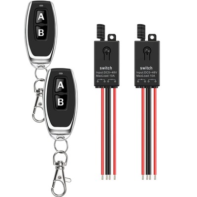 Wireless Remote Switch2 Way Mini Remote Switch Dc 5v/12v/24v/48/10a Relay Wirele