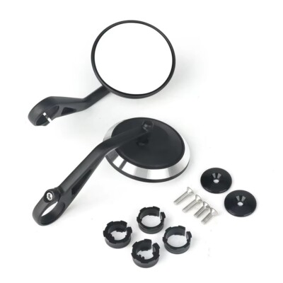 Eclipse round bar end mirror black for  Bonneville 17-up T100, 16-up T120