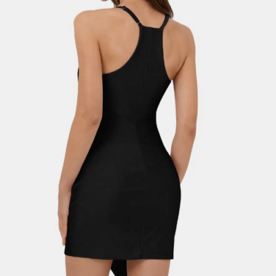 Halara Black Shirred V-Neck Bodycon Mini Dress Size XS | eBay