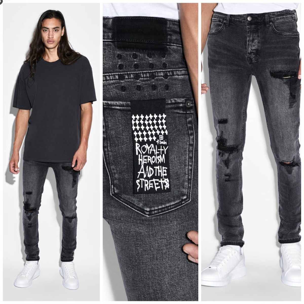 Ksubi Van Winkle Angst Trashed Black Skinny Jeans $250 Size Ksubi Van Winkle Angst Trashed Black Skinny Jeans $250 Size