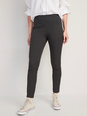 Old Navy Women s Gray High-Waisted Pull-On Pixie Skinny Ankle Pants Size Small