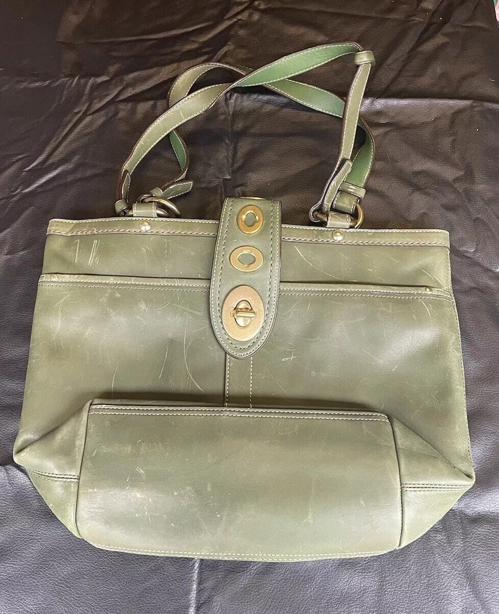 Coach Lily Legacy Turnrock Green Leather