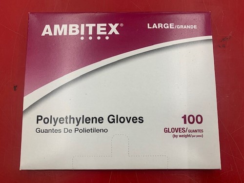 100 Disposable POLYETHYLENE GLOVES POWDER Free Non-Sterile Size LARGE - Picture 2 of 5