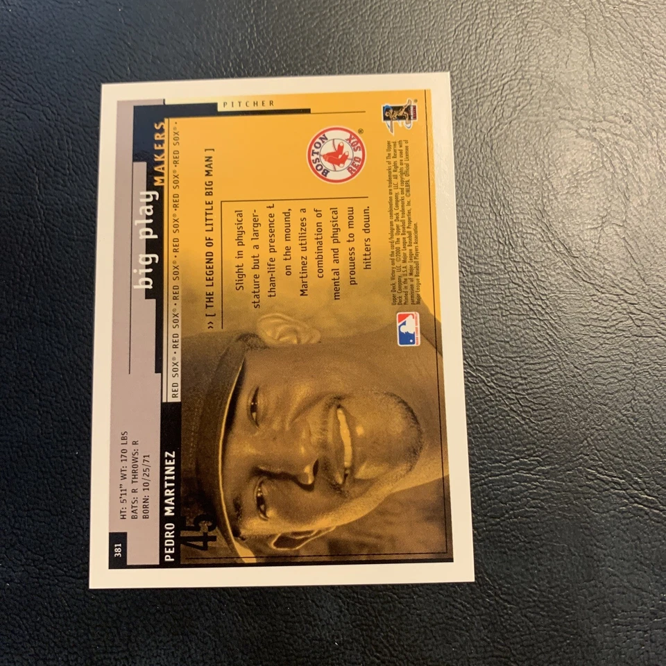 B50b #381 Pedro Martinez Boston Red Sox 2000 upper deck victory - Image 2 of 2