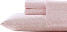 Organic Cotton King Bedding Set - Softens with Wash, Lovely Palms Pink
