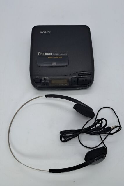 Sony D-34 Discman CD Player Mega Bass W/ MDR-006 HEADPHONES For Parts - Turns On