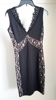 Love Republic Size S Black/Cream Lace Mini Cocktail Dress Sleeveless Pre-owned