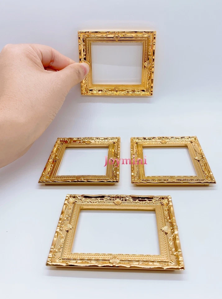 Marcos de fotos en miniatura para casa de muñecas de 4 piezas para arte decoración de paredes Foto 4 de 4