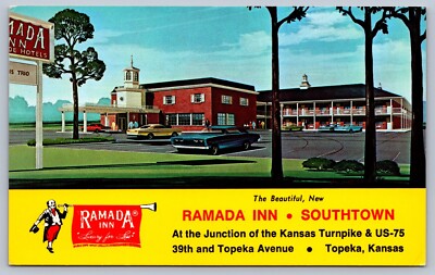 Postcard Topeka Kansas Ramada Inn Southtown Artist Rendering