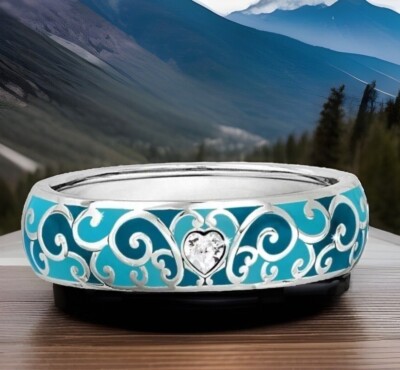 Brighton SOFI Hinged Bangle Featuring A Heart Crystal NWT