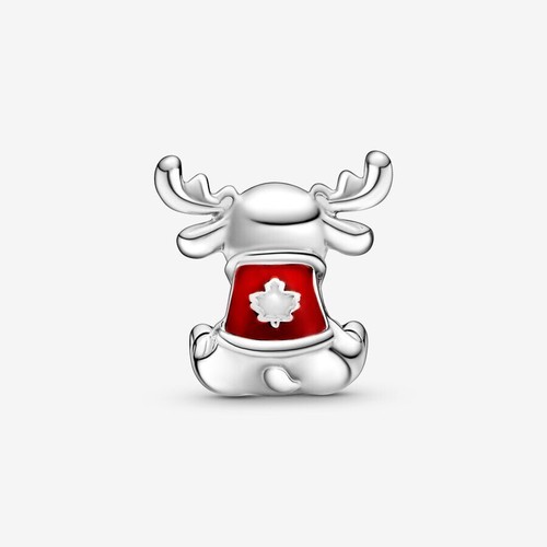 Authentic Genuine Pandora Canada Moose Maple Leaf Charm 798931C01 - Picture 2 of 2