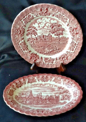 Hostess Tableware Olde Country Castles Rot Beilageplatte & Dessertteller Neuware
