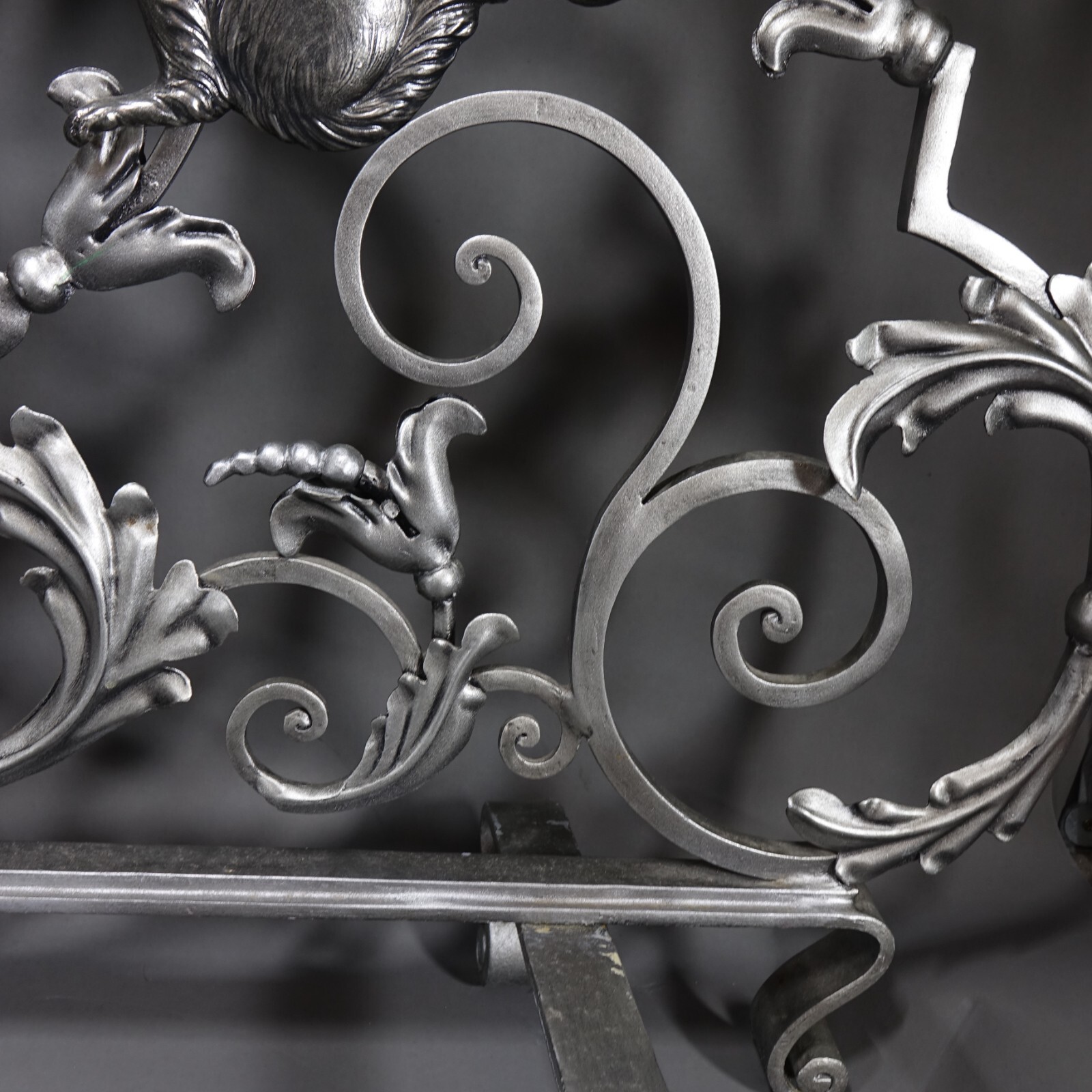 Ornate Scroll Leaf Fruit Squirel Fire Screen Antique Silver Fireplace Screen eBay