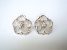 Swarovski Boucles D'Oreilles Strass Incolore Fleurs Fleur 6,9 G / Ø 1,7 CM