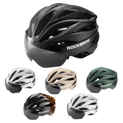 ROCKBROS Fahrradhelm Integrierter Helm mit abnehmbare Visier Schutzhelm 58-62cm