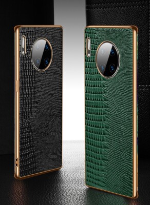 Luxury Genuine Leather Plating Frame Case Cover For Huawei Mate 30 40 Pro Pro+