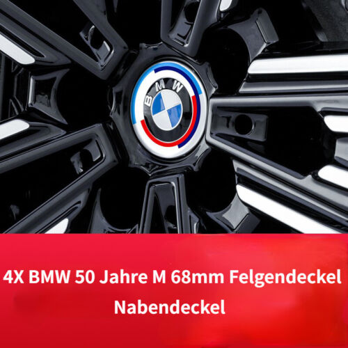 4X Für BMW 50 Jahre M 68mm Felgendeckel Nabendeckel Nabenkappen Radkappe - Bild 1 von 4