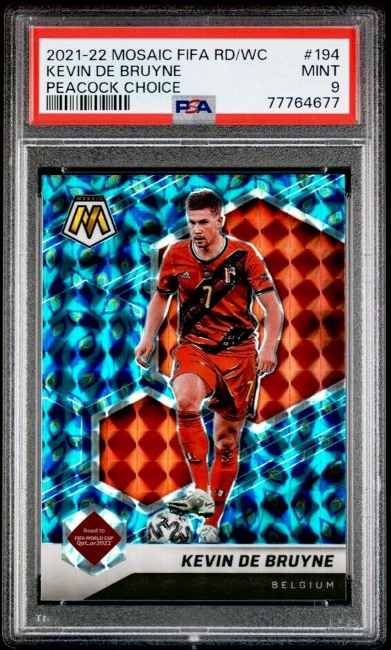 2021-22 Kevin De Bruyne Panini Mosaic World Cup Peacock Choice 