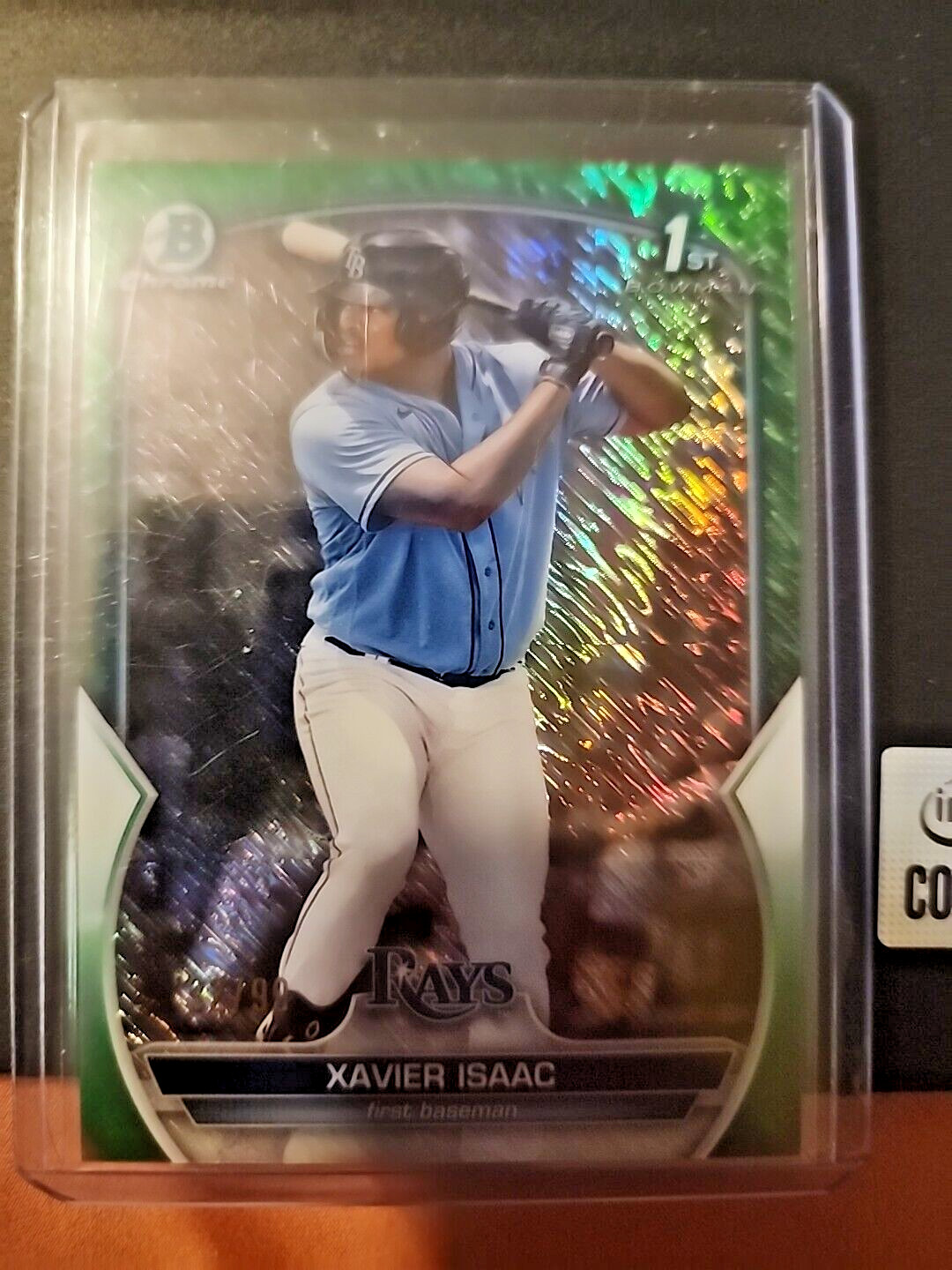 2023 Bowman - Chrome Prospects Green Shimmer Refractor #BCP-145 Xavier Isaac /99