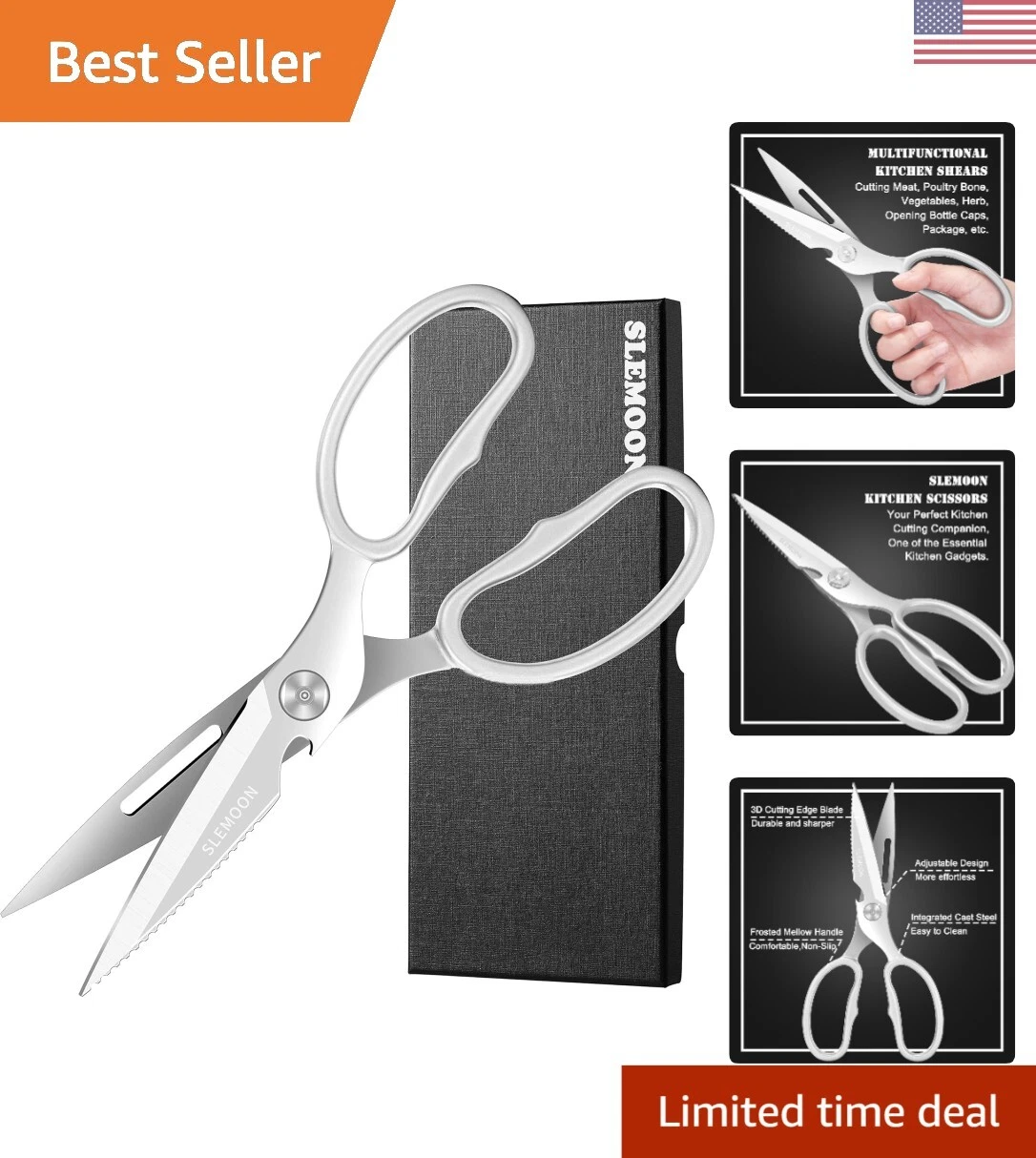 Heavy Duty Poultry Shears That Come Apart, All Purpose Kitchen Shears for Foo...
Opens in a new wind