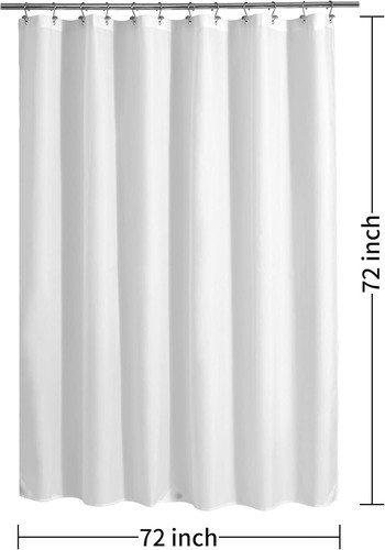 Waterproof Fabric Shower Curtain Liner with 3 Magnets - Soft Hotel Quality Cloth - Picture 8 of 12