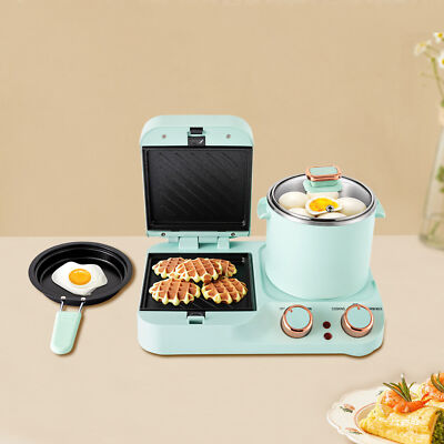 3 in 1 Breakfast Station Electric Mini Toaster Bread Breakfast Sandwich Maker