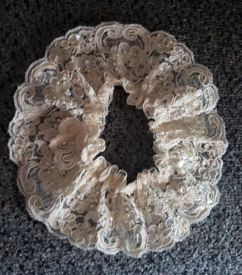 Vintage Victoria’s Secret Strumpfband Spitze & Perlen Bein Braut Hochzeit - Bild 3 von 3