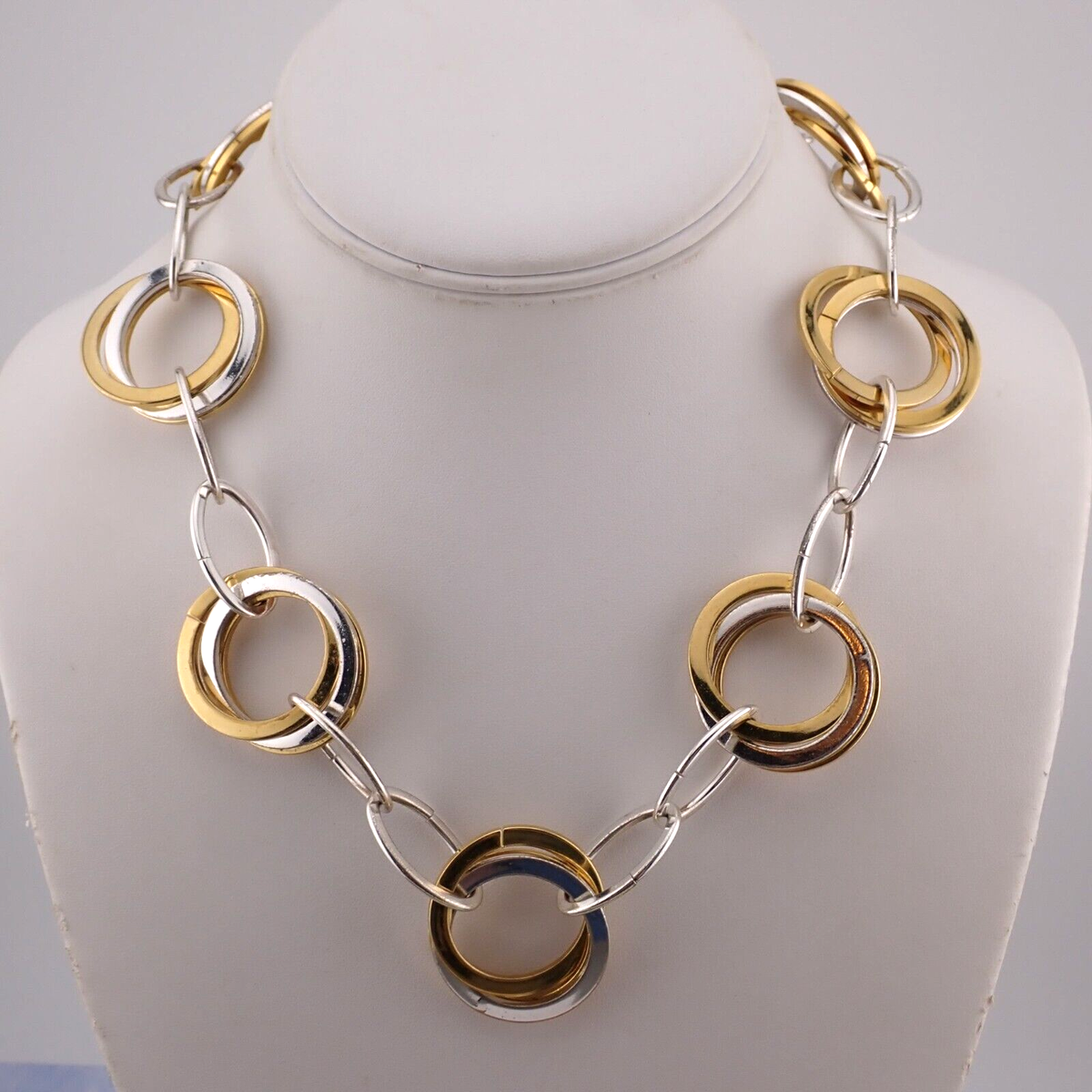 Vintage Ralph Lauren RLL Gold Silver Circle Link 18