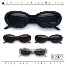 Womens Mod Classy Oval Thick Plastic Fashion Sunglasses