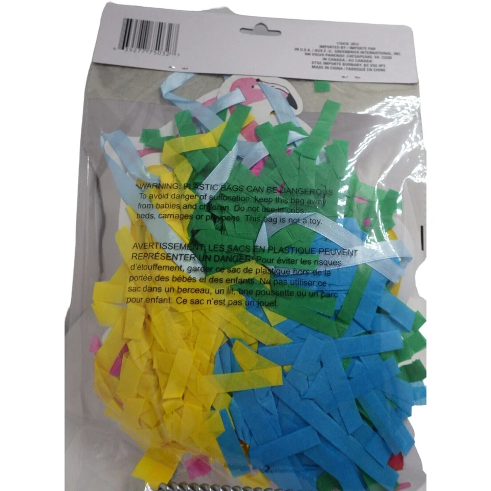 Guirnalda Tropical Borla Pom Piscina Fiesta Banner Rosa Flamenco Cacatúa 7 Pies Playa Foto 3 de 4