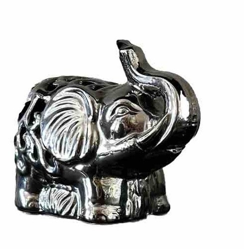 Gorgeous Home Decor Silver Elephant 4in. Figurine With Refill Incense Pocket - Picture 10 of 18