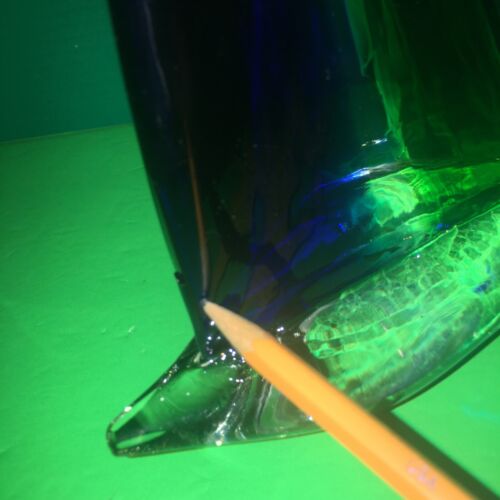 Barca a vela vintage in vetro artistico di Murano tema oceano nautico blu verde trasparente - Foto 11 di 12