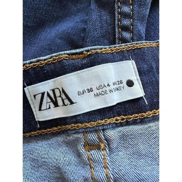 zara Slim jeans wide leg stretch women size 4 In seam 32.5 thumbnail 7