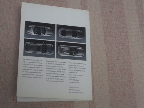 Porsche model range catalog brochure prospekt 2003 - Picture 16 of 16