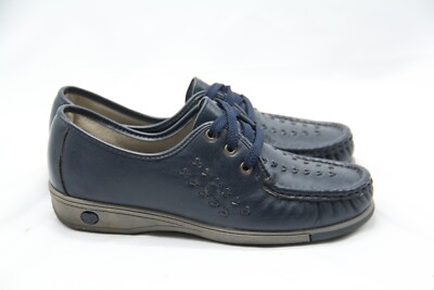 Softspots Comfort Shoes Womens Size 6M Narrow Blue Leather Lace Up Loafers USA
