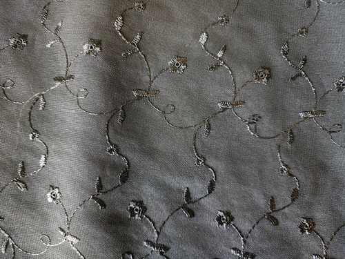 2 1/3 yard black embroidered chiffon 86" long by 52" wide - Picture 2 of 4